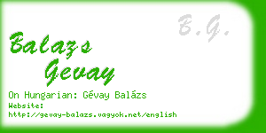 balazs gevay business card